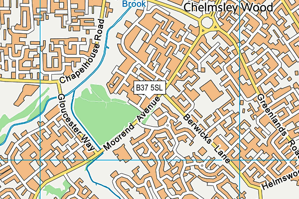 B37 5SL map - OS VectorMap District (Ordnance Survey)