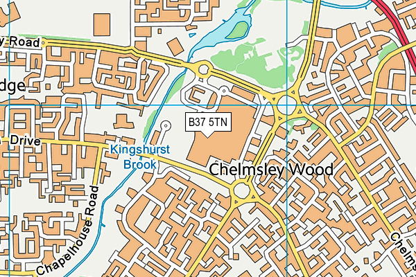 B37 5TN map - OS VectorMap District (Ordnance Survey)