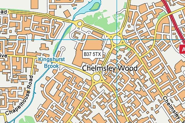 B37 5TX map - OS VectorMap District (Ordnance Survey)
