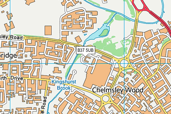 B37 5UB map - OS VectorMap District (Ordnance Survey)