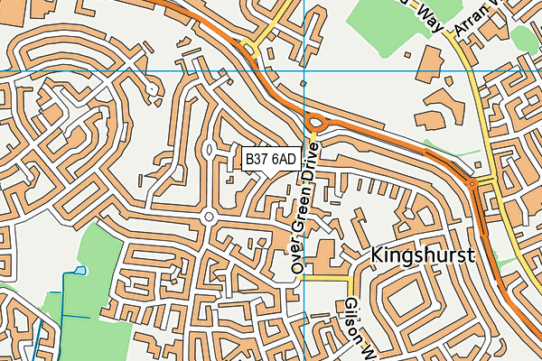 B37 6AD map - OS VectorMap District (Ordnance Survey)