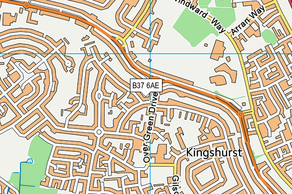 B37 6AE map - OS VectorMap District (Ordnance Survey)