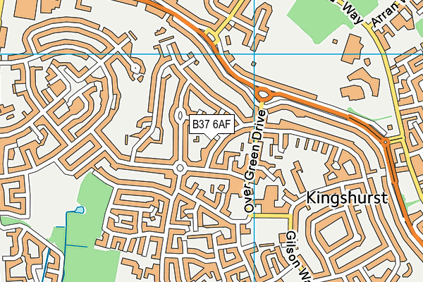 B37 6AF map - OS VectorMap District (Ordnance Survey)