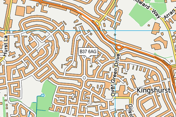 B37 6AG map - OS VectorMap District (Ordnance Survey)