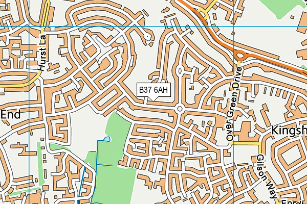 B37 6AH map - OS VectorMap District (Ordnance Survey)