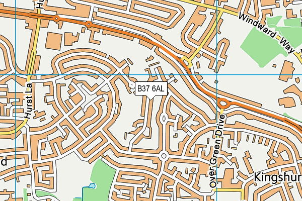 B37 6AL map - OS VectorMap District (Ordnance Survey)