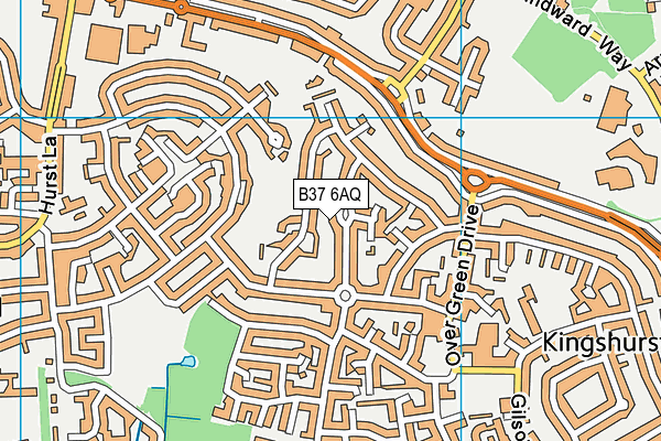 B37 6AQ map - OS VectorMap District (Ordnance Survey)