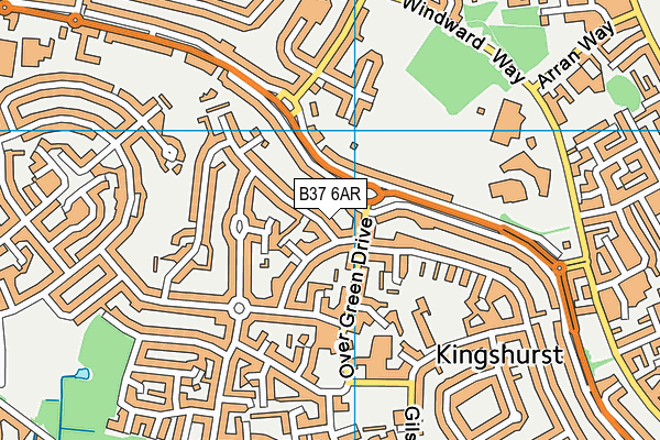 B37 6AR map - OS VectorMap District (Ordnance Survey)