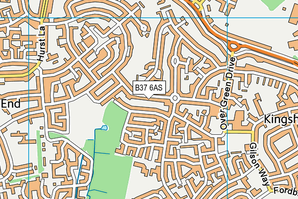 B37 6AS map - OS VectorMap District (Ordnance Survey)