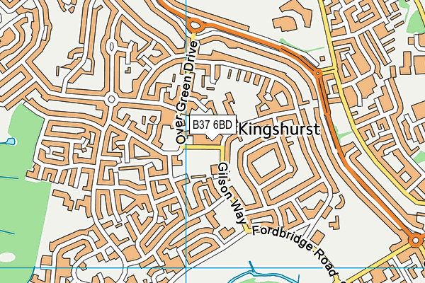 B37 6BD map - OS VectorMap District (Ordnance Survey)