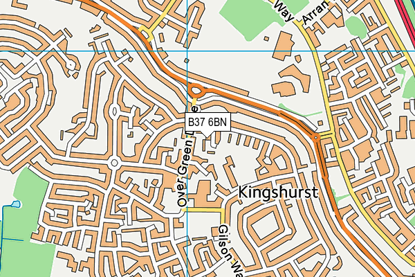 Kingshurst Primary School map (B37 6BN) - OS VectorMap District (Ordnance Survey)