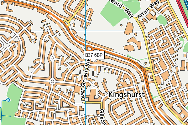 B37 6BP map - OS VectorMap District (Ordnance Survey)