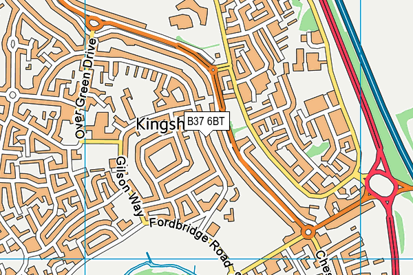 B37 6BT map - OS VectorMap District (Ordnance Survey)