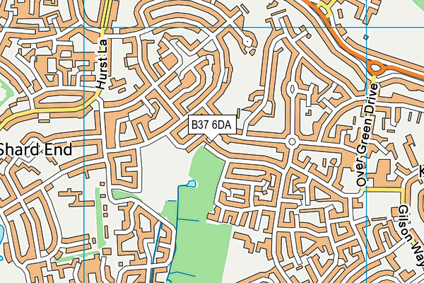 B37 6DA map - OS VectorMap District (Ordnance Survey)