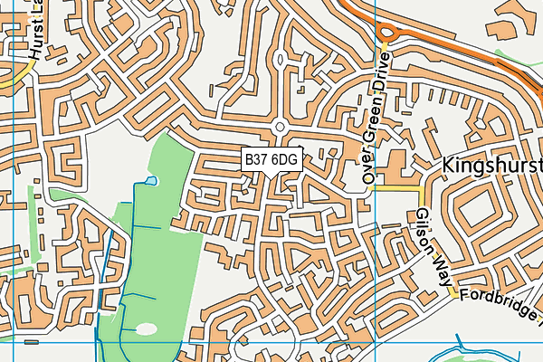 B37 6DG map - OS VectorMap District (Ordnance Survey)