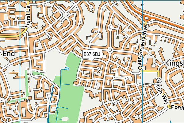 B37 6DJ map - OS VectorMap District (Ordnance Survey)