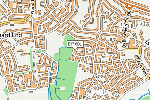 B37 6DL map - OS VectorMap District (Ordnance Survey)