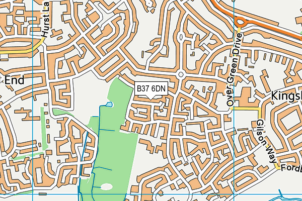 B37 6DN map - OS VectorMap District (Ordnance Survey)