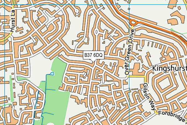 B37 6DQ map - OS VectorMap District (Ordnance Survey)