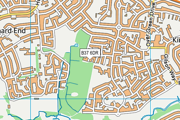 B37 6DR map - OS VectorMap District (Ordnance Survey)