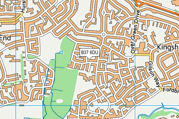 B37 6DU map - OS VectorMap District (Ordnance Survey)