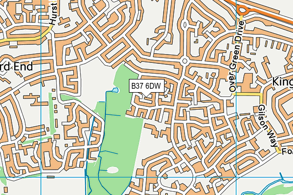 B37 6DW map - OS VectorMap District (Ordnance Survey)