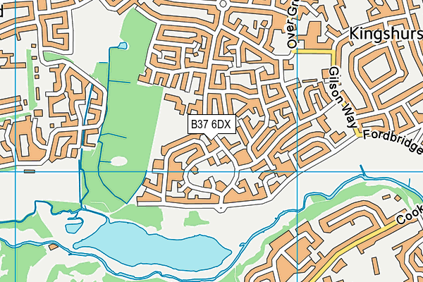 B37 6DX map - OS VectorMap District (Ordnance Survey)