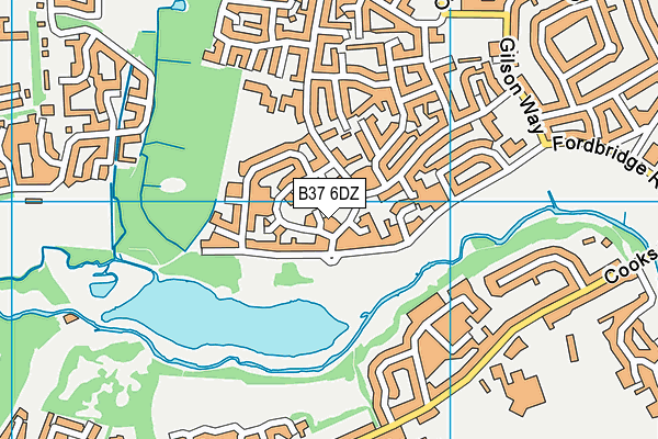 B37 6DZ map - OS VectorMap District (Ordnance Survey)