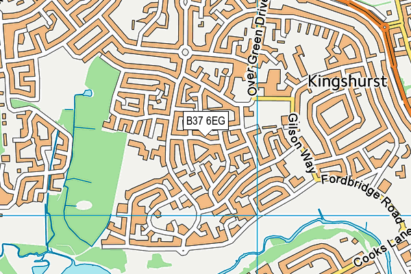 B37 6EG map - OS VectorMap District (Ordnance Survey)