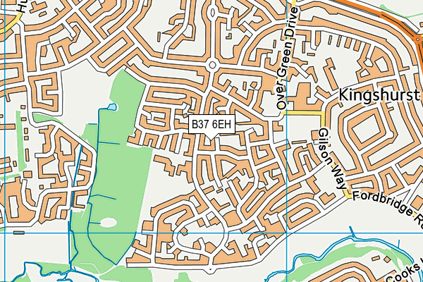 B37 6EH map - OS VectorMap District (Ordnance Survey)