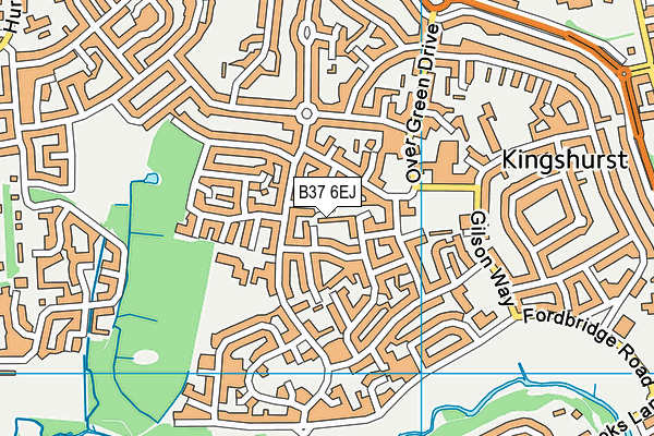 B37 6EJ map - OS VectorMap District (Ordnance Survey)