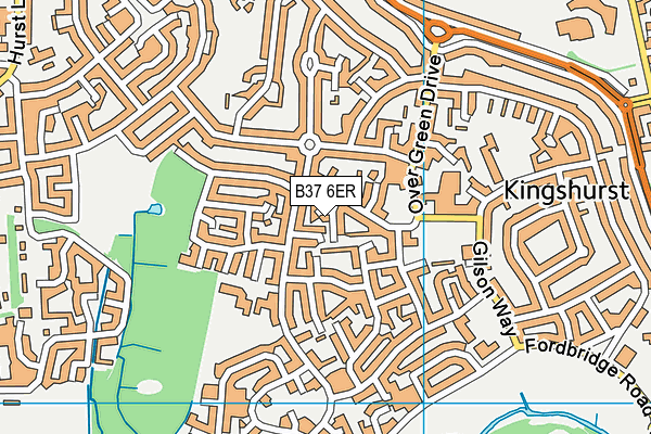B37 6ER map - OS VectorMap District (Ordnance Survey)