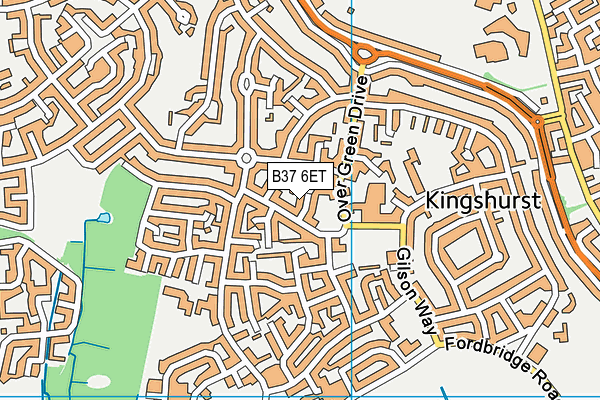 B37 6ET map - OS VectorMap District (Ordnance Survey)