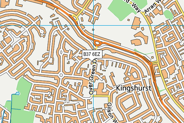 B37 6EZ map - OS VectorMap District (Ordnance Survey)