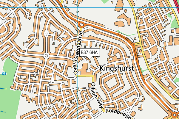 B37 6HA map - OS VectorMap District (Ordnance Survey)