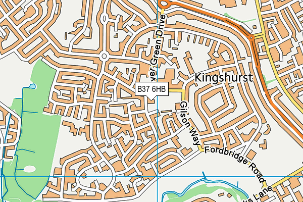 B37 6HB map - OS VectorMap District (Ordnance Survey)