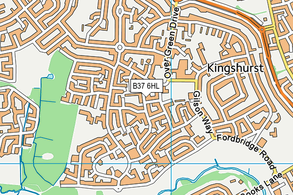 B37 6HL map - OS VectorMap District (Ordnance Survey)