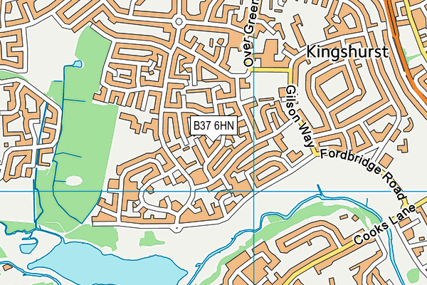 B37 6HN map - OS VectorMap District (Ordnance Survey)