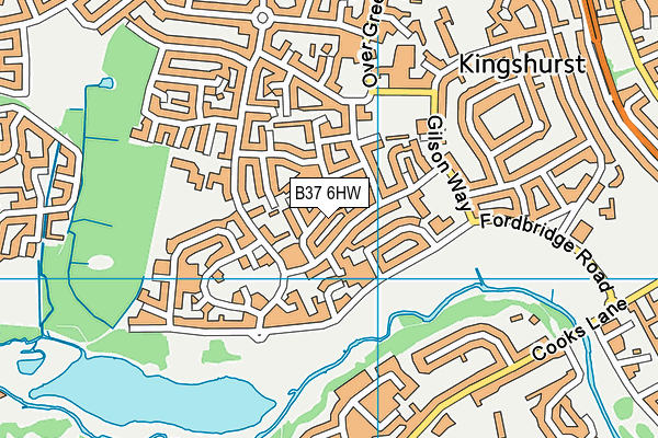 B37 6HW map - OS VectorMap District (Ordnance Survey)