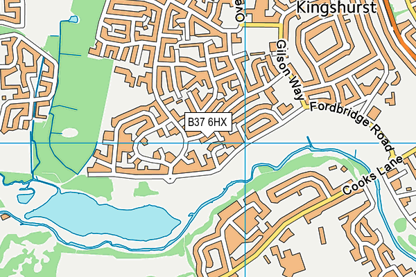 B37 6HX map - OS VectorMap District (Ordnance Survey)