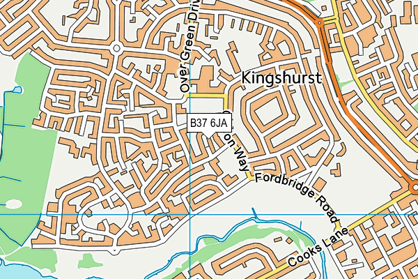 B37 6JA map - OS VectorMap District (Ordnance Survey)