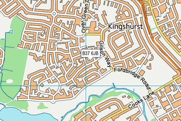 B37 6JB map - OS VectorMap District (Ordnance Survey)