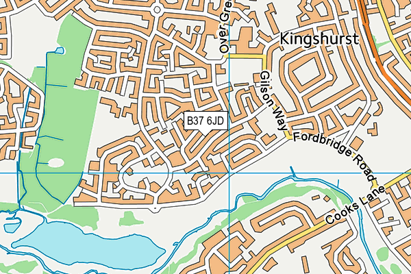 B37 6JD map - OS VectorMap District (Ordnance Survey)