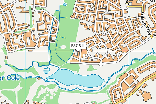 B37 6JL map - OS VectorMap District (Ordnance Survey)
