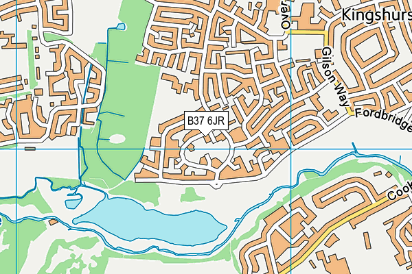 B37 6JR map - OS VectorMap District (Ordnance Survey)