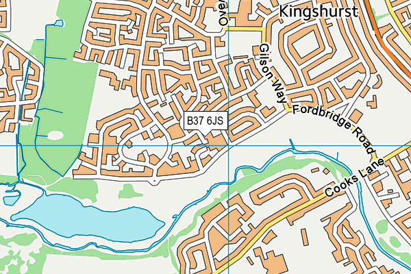 B37 6JS map - OS VectorMap District (Ordnance Survey)