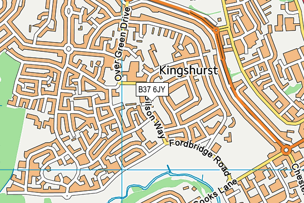 B37 6JY map - OS VectorMap District (Ordnance Survey)