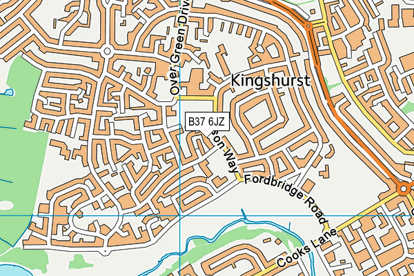 B37 6JZ map - OS VectorMap District (Ordnance Survey)