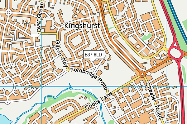 B37 6LD map - OS VectorMap District (Ordnance Survey)