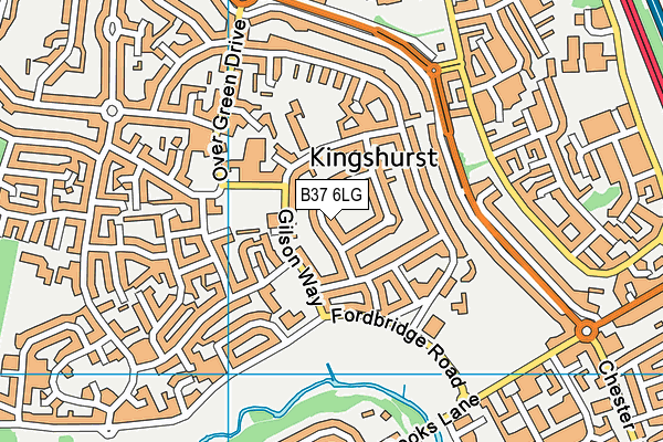 B37 6LG map - OS VectorMap District (Ordnance Survey)